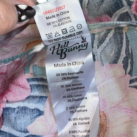 Hell Bunny Fit & Flare Dress Retro Hawaiian - Picture 6 of 9